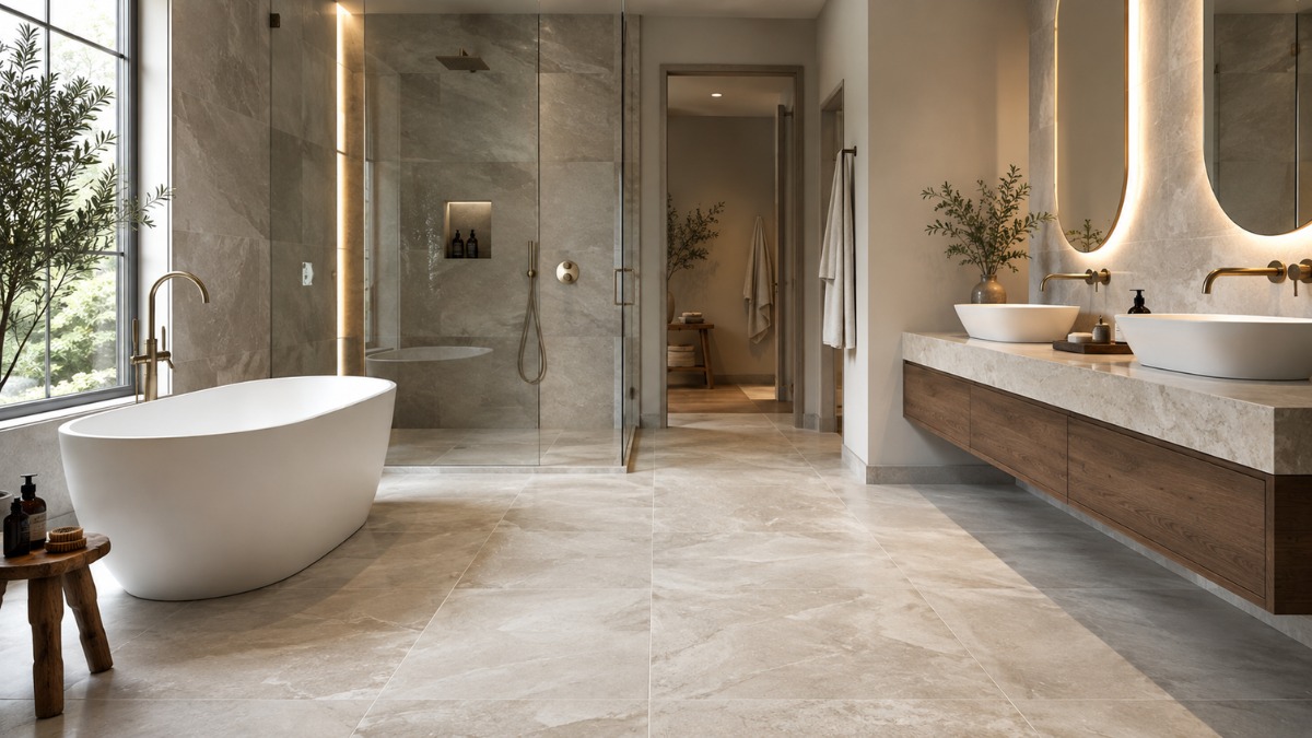 beautiful porcelain tile floor