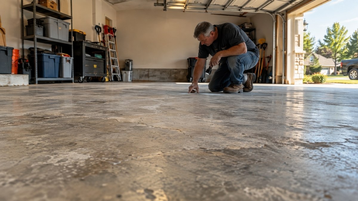 garage being prepared for a new concrete floor installation